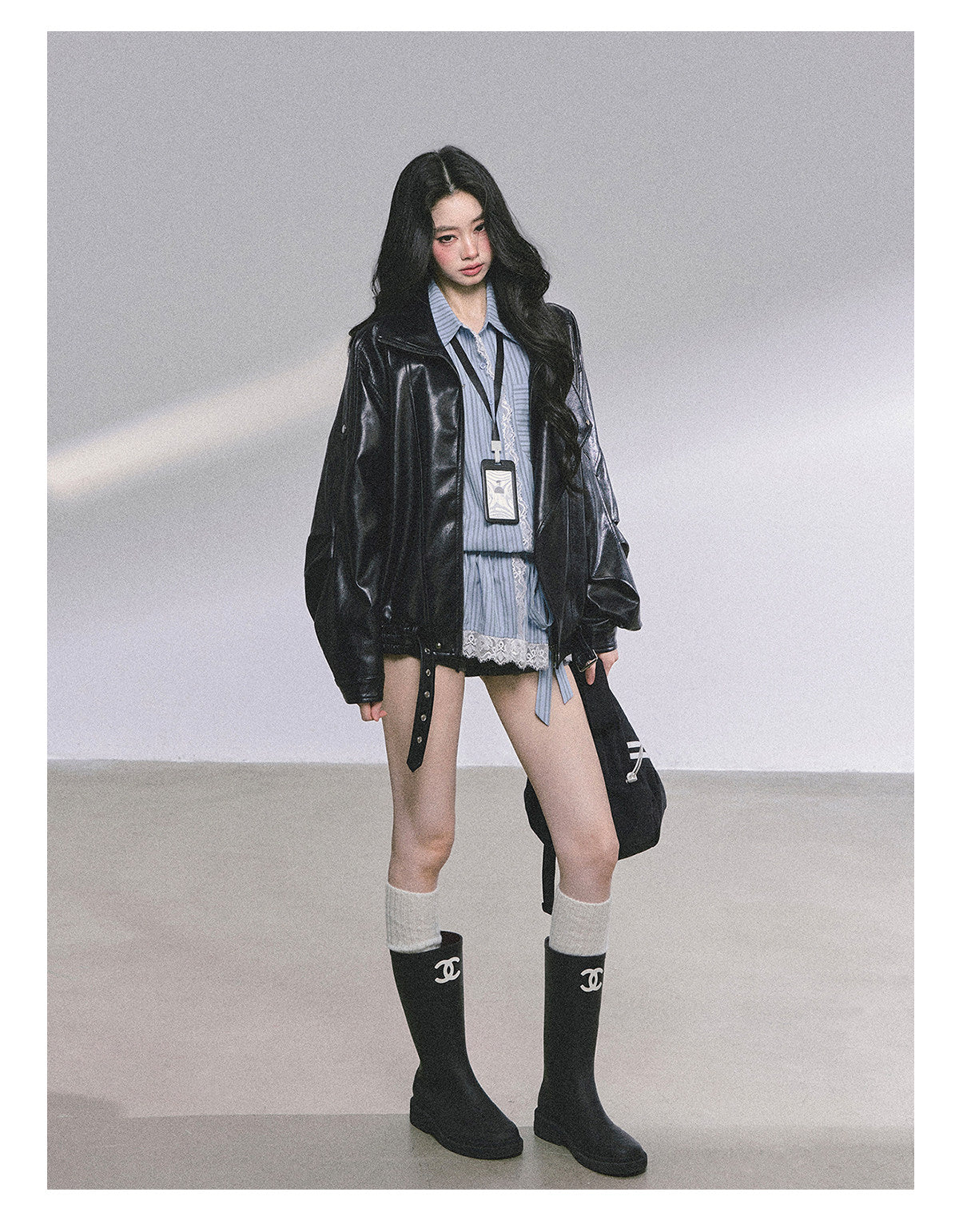 AOMALM - Cool Girl American Biker PU Leather Jacket