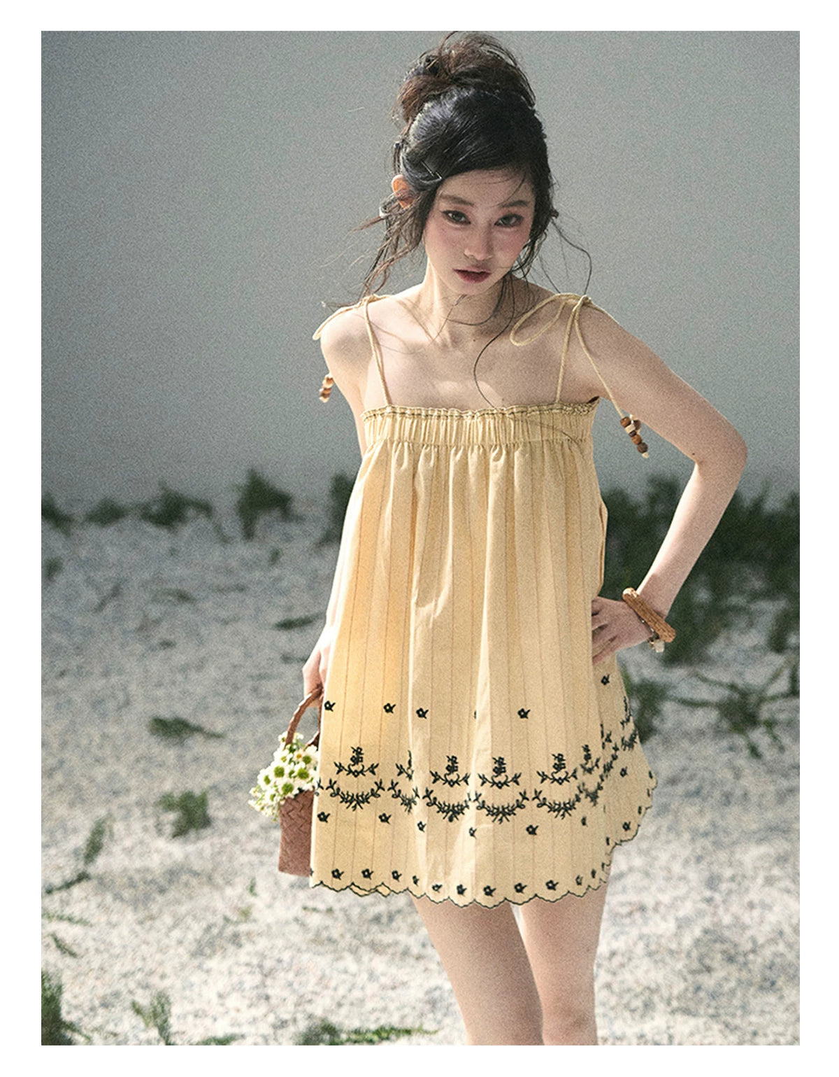 “Ripples Along the Hem” Butter Yellow Reversible Babydoll Dress