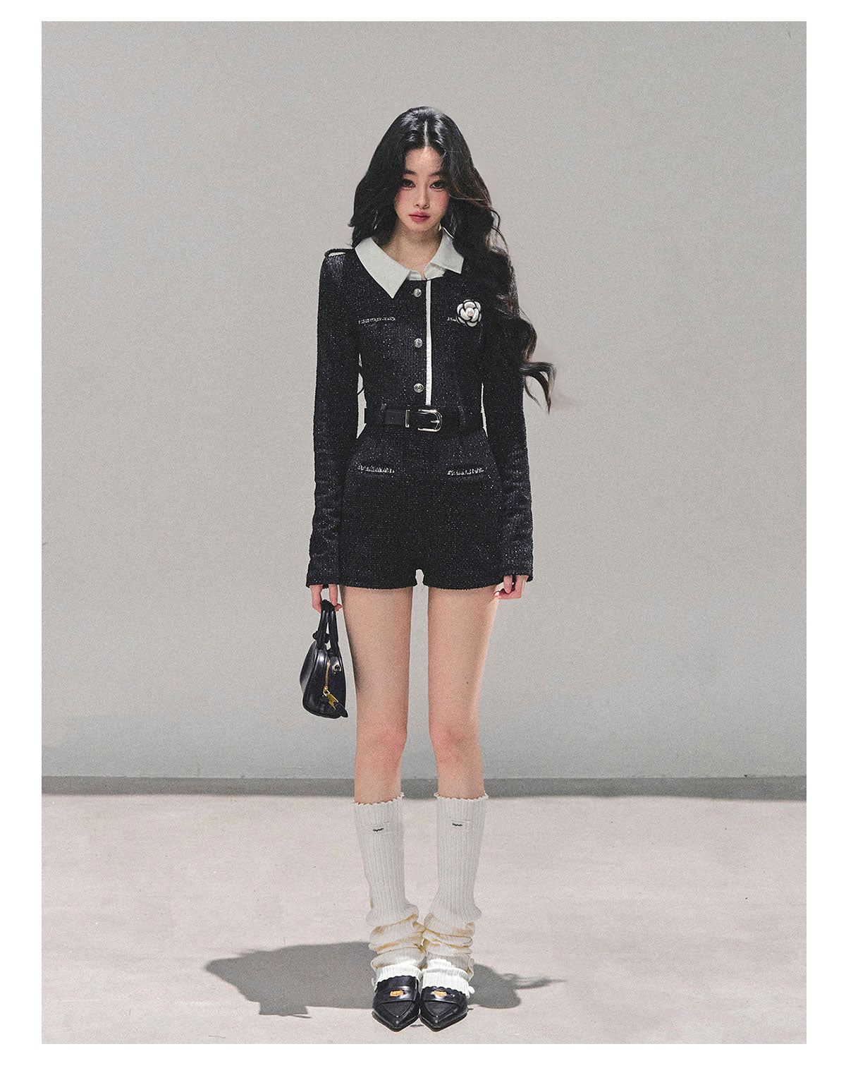 少也眼 “Echoes of Stillness” Tweed-Inspired Winter Jumpsuit 235232