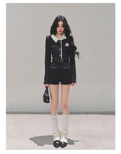 少也眼 “Echoes of Stillness” Tweed-Inspired Winter Jumpsuit 235232