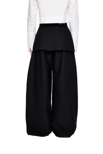 EZEK | Patchwork Drawstring Wide-Leg Lounge Pants (Black / Gray)