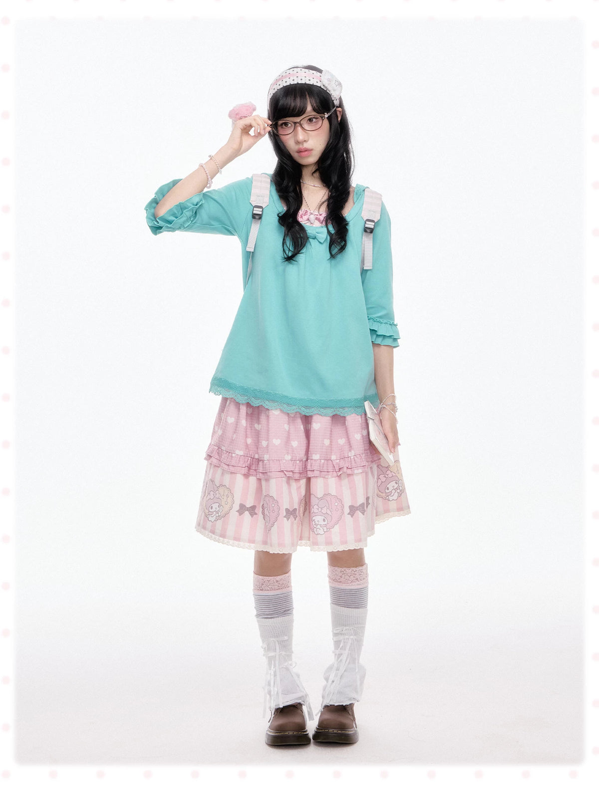 “Melody Garden” Mint Green My Melody Ruffle Hoodie Jacket Set