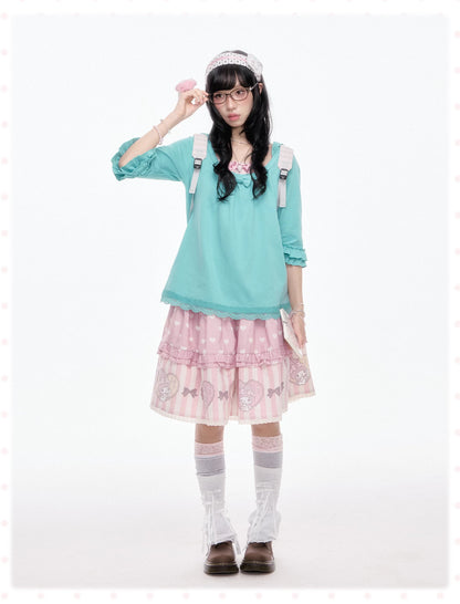 “Melody Garden” Mint Green My Melody Ruffle Hoodie Jacket Set