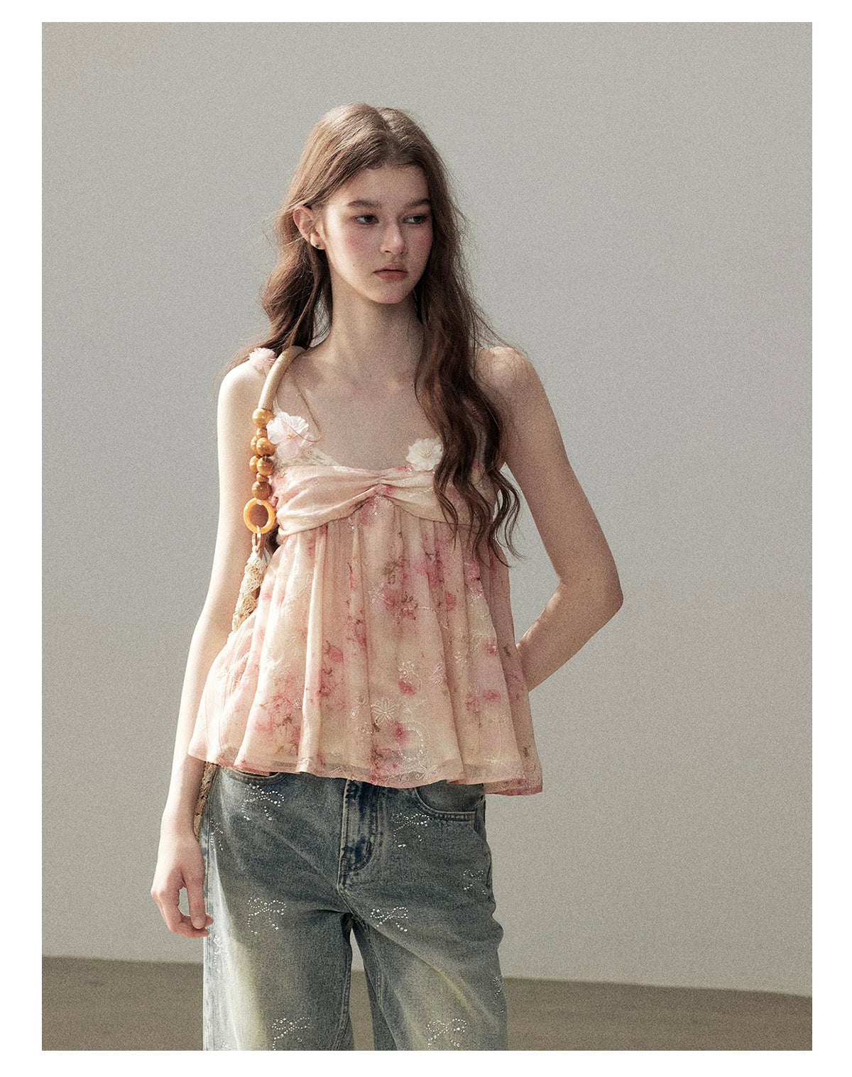 "Passing Through Your Summer" Cinnamon Pink Lace Babydoll Cami