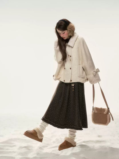 BIBIBENCY - Brown Floral Midi Skirt