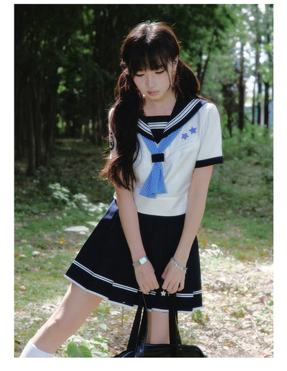 "Evening Star" Classic Sailor Uniform Collection (Sailor Blouse / Pleated Mini Skirt / Pleated Midi Skirt / Sailor Scarf)