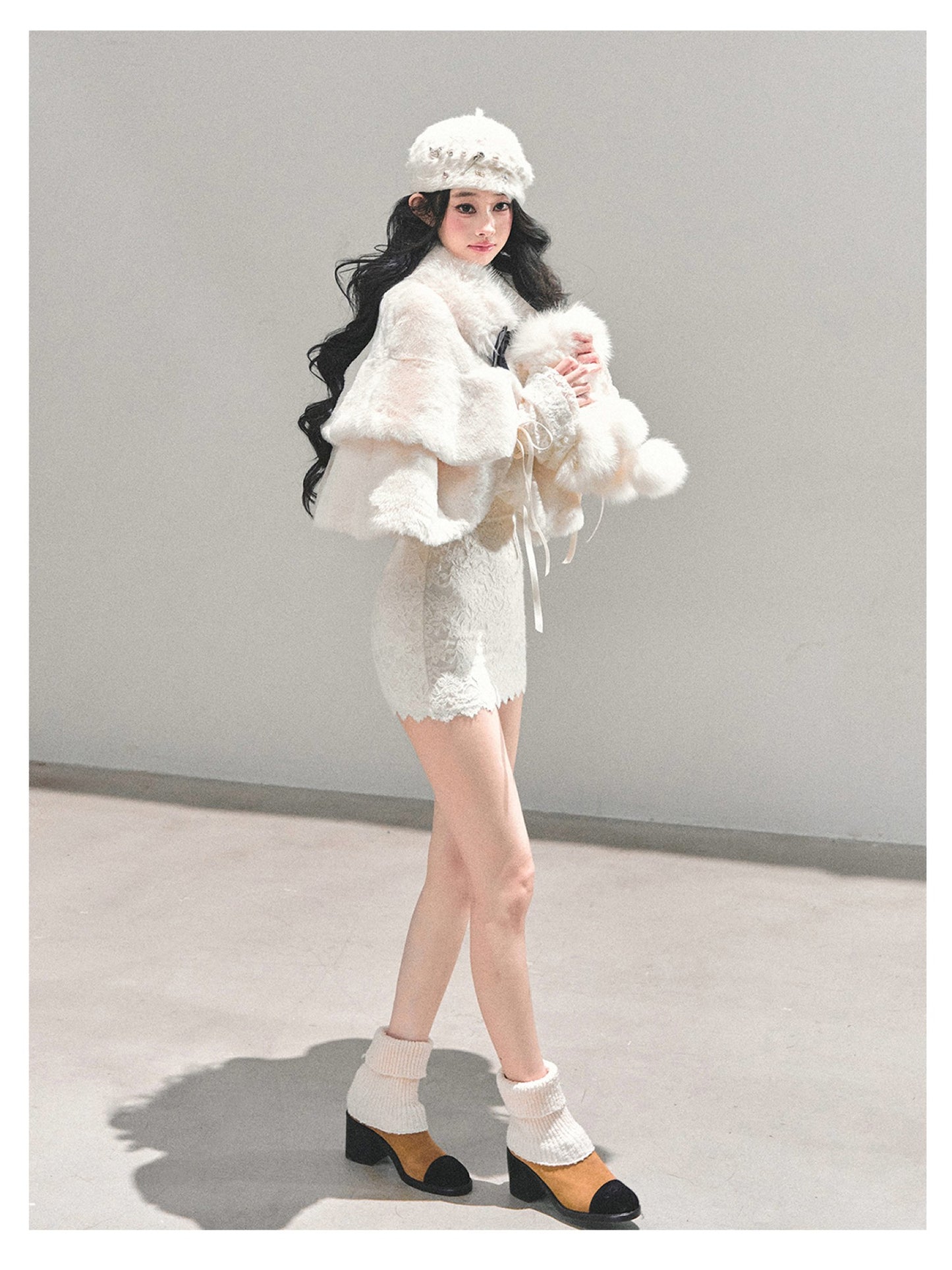 少也眼 “When the First Snow Falls" Plush Winter Cape Coat