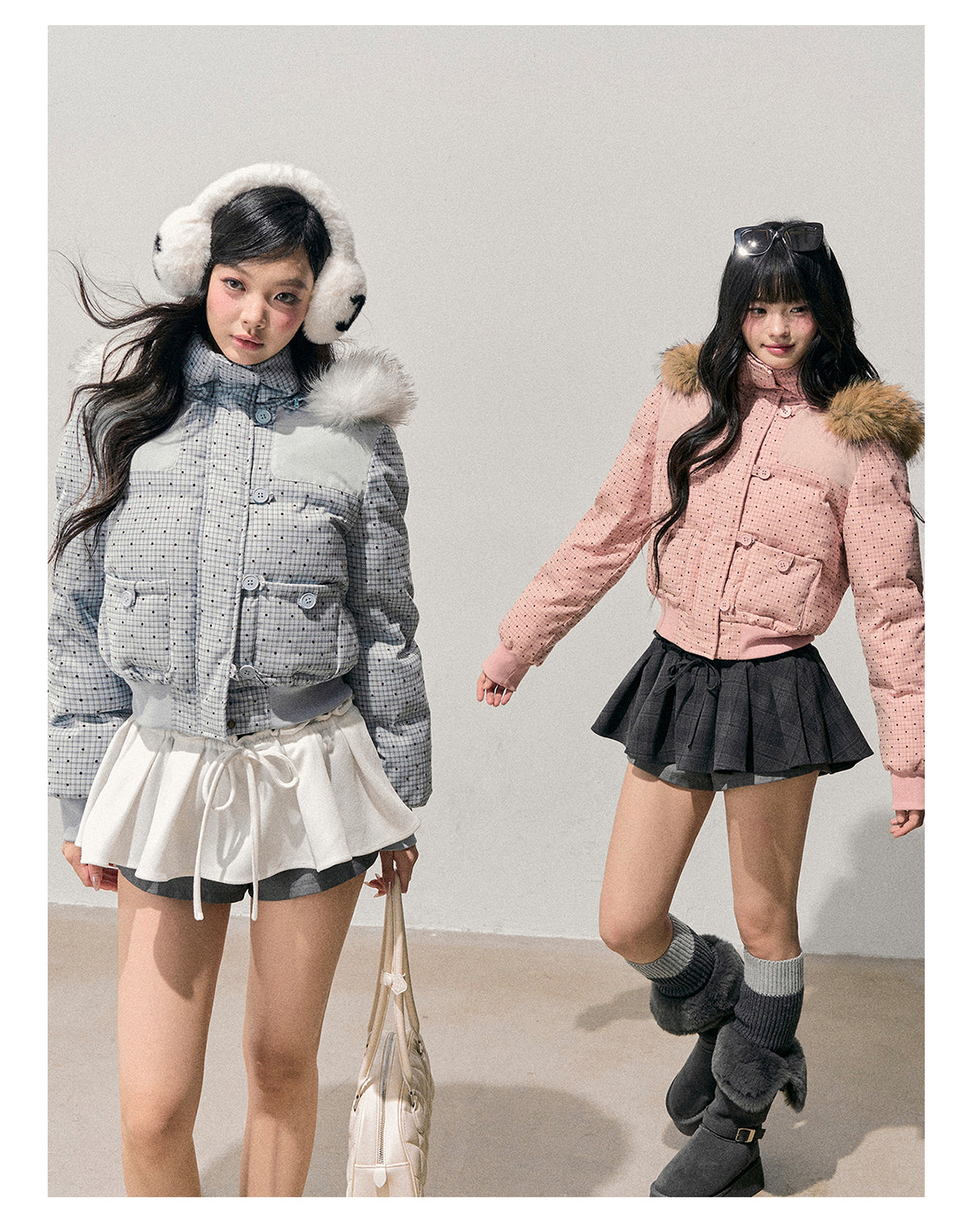 少也眼 “Candy Wrapper Dream” Hooded Quilted Polka-Dot Jacket 645156