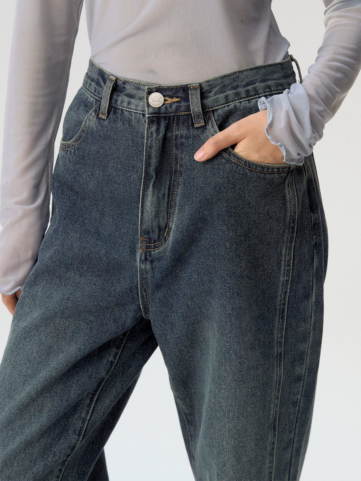 [CAN] "Wildflower Echoes" Vintage Indigo Denim Set (Jacket / Flared Pants / Midi Skirt)