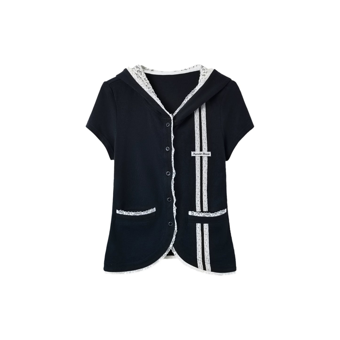 "Midnight Blossom" Vintage Floral Collection (Sleeveless Blouse / Hooded Cardigan / Box Pleated Skirt)