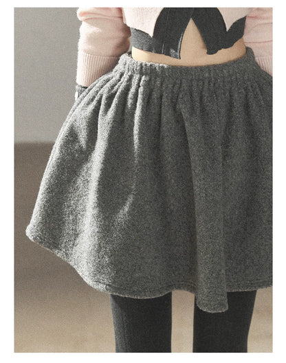 AOMALM - "Winter Traces" Dark Heather Gray Pleated A-Line Mini Skirt