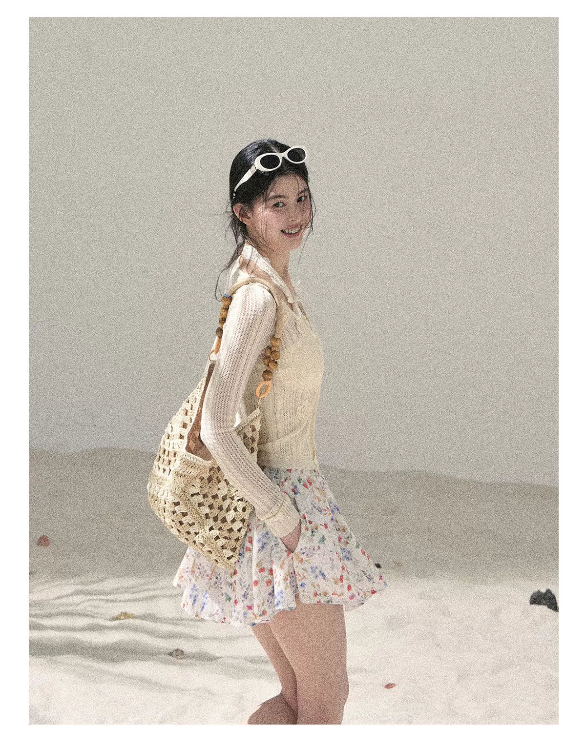 "Moss Whisper" Knit Sun Protection Cardigan & Cami Top