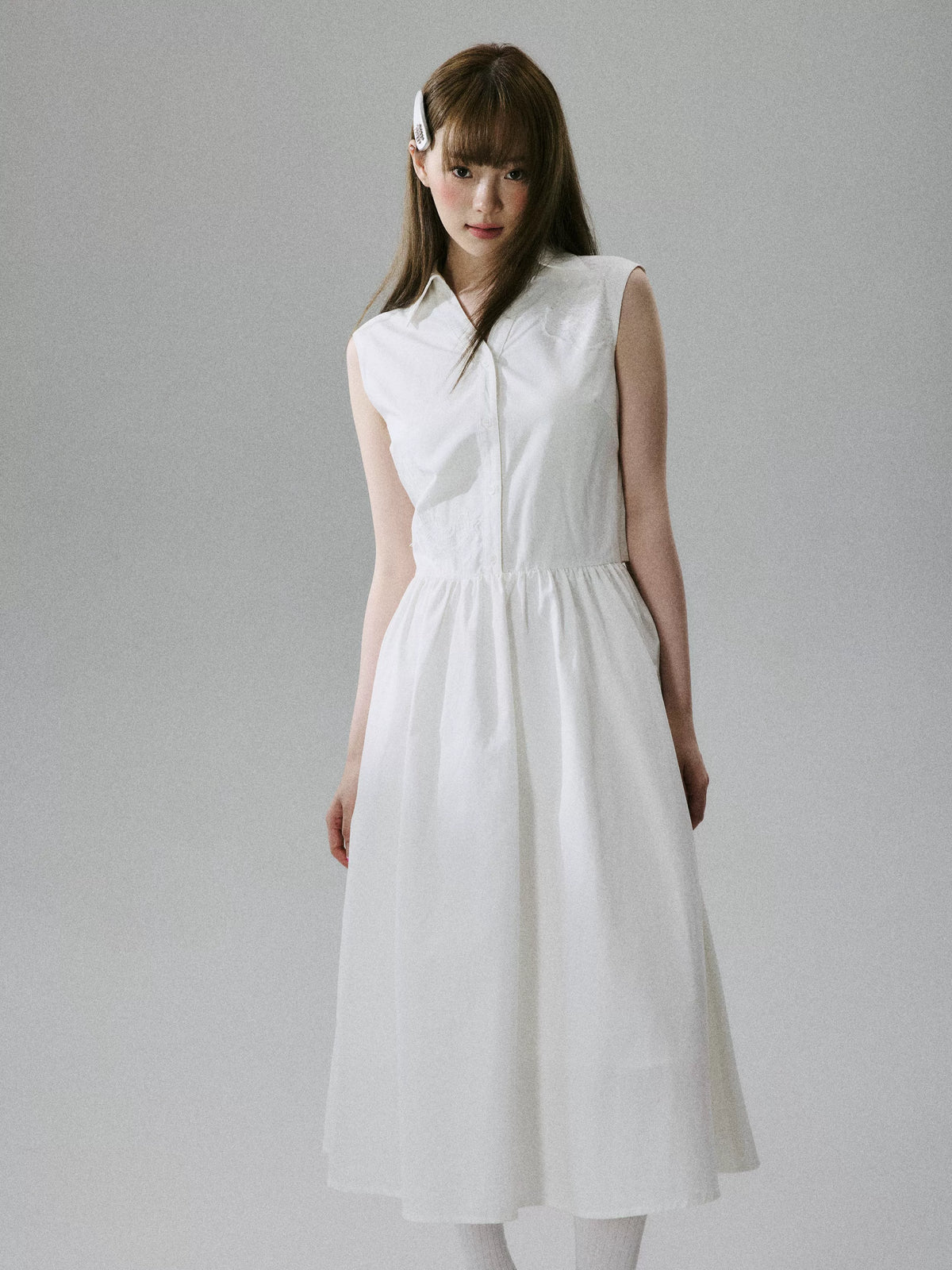 LOST FOREST - White Lyocell-Cotton Tie-Strap Pocket Maxi Dress