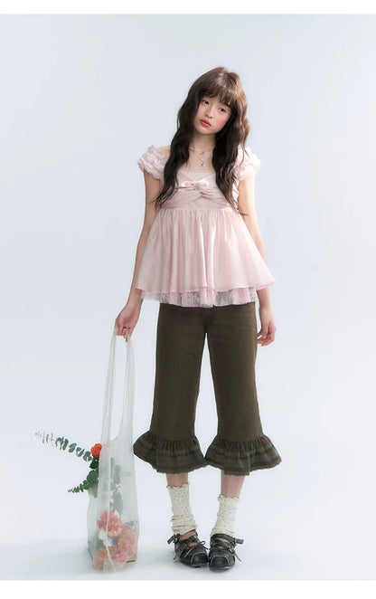 "Summer Sweetheart" Cherry Blossom Pink Bow Cami Top