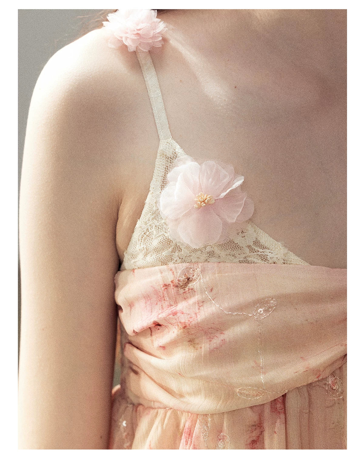 "Passing Through Your Summer" Cinnamon Pink Lace Babydoll Cami