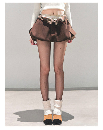 少也眼 “Footprints in the Snow” Winter Bubble Skirt - Brown 68451351