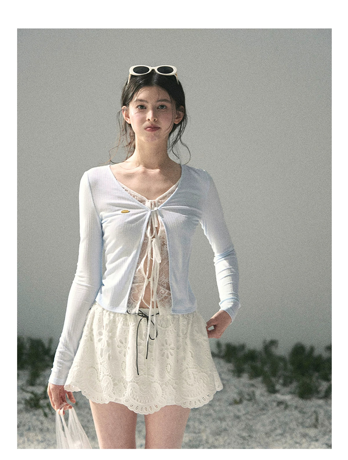 “Dreams Between Seams” Baby Blue Layered Lace Top