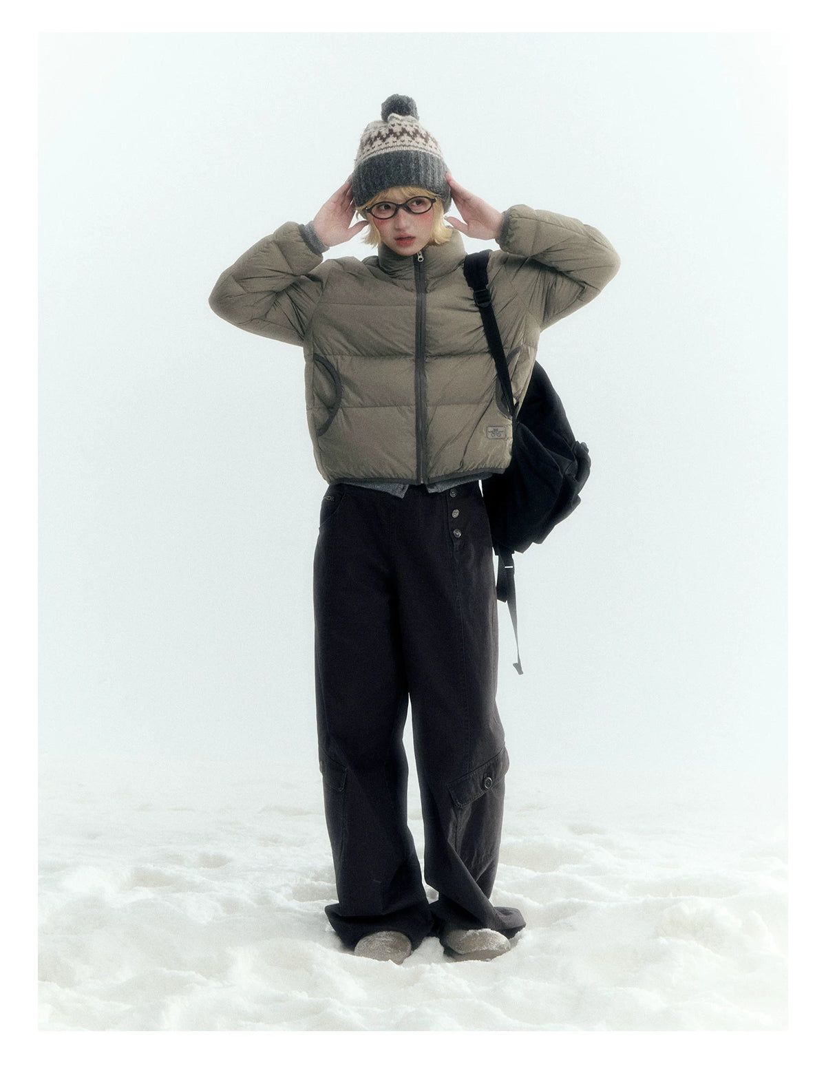 Horridale - Charcoal Gray Washed Cargo Barrel Leg Pants