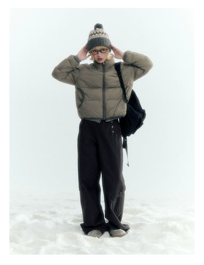 Horridale - Charcoal Gray Washed Cargo Barrel Leg Pants