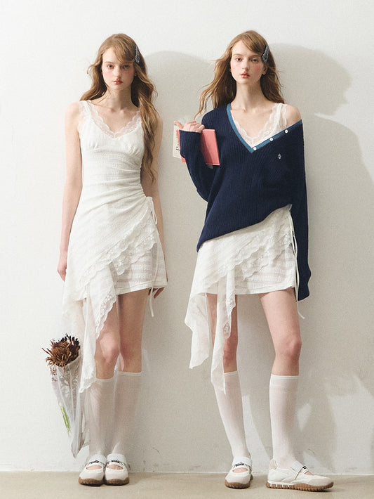 "自由的午后" Afternoon Ease Knit & Slip Dress Set