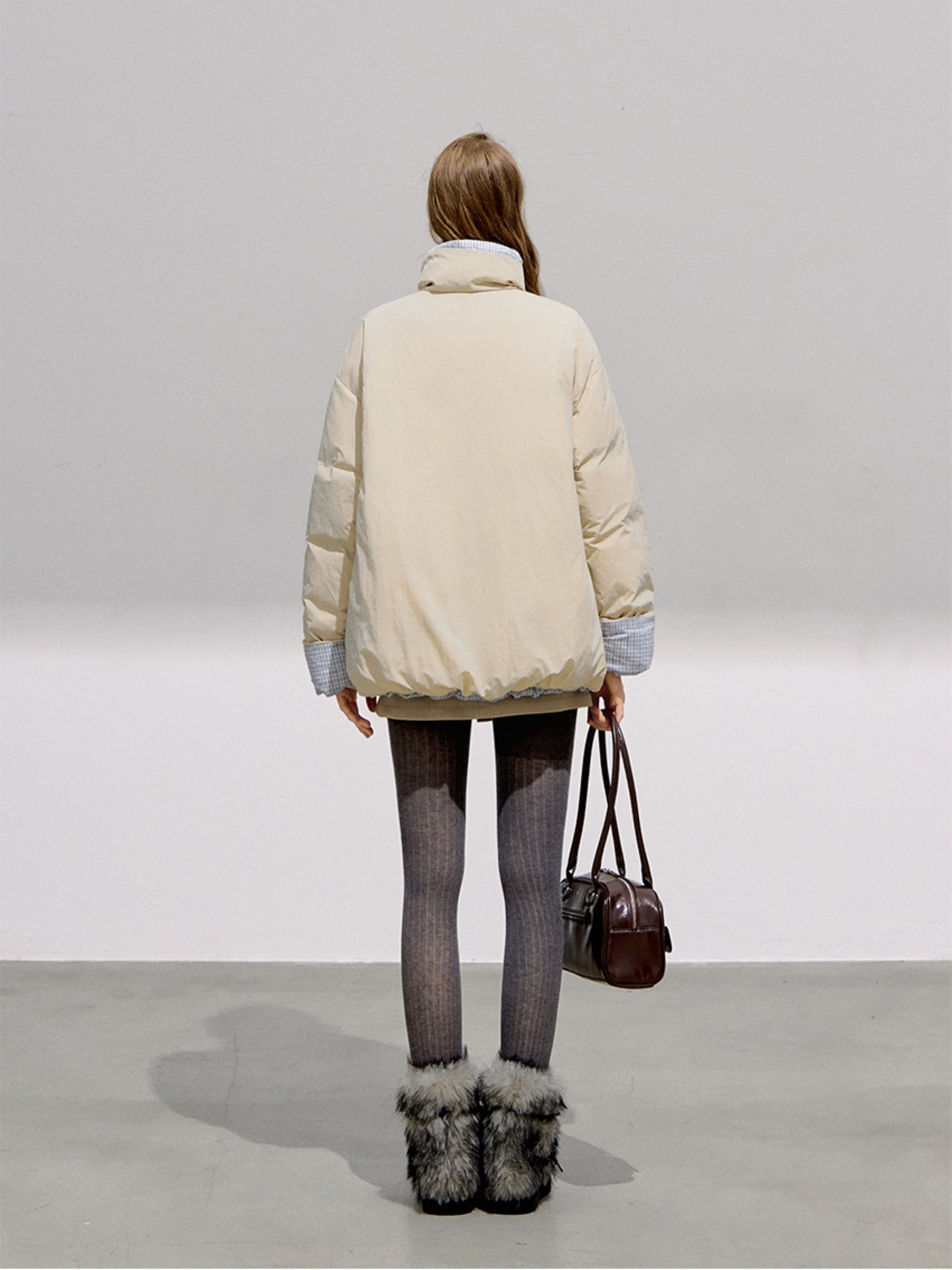 BOHOL BLING - Reversible Contrast Bow-Tie Puffer Jacket