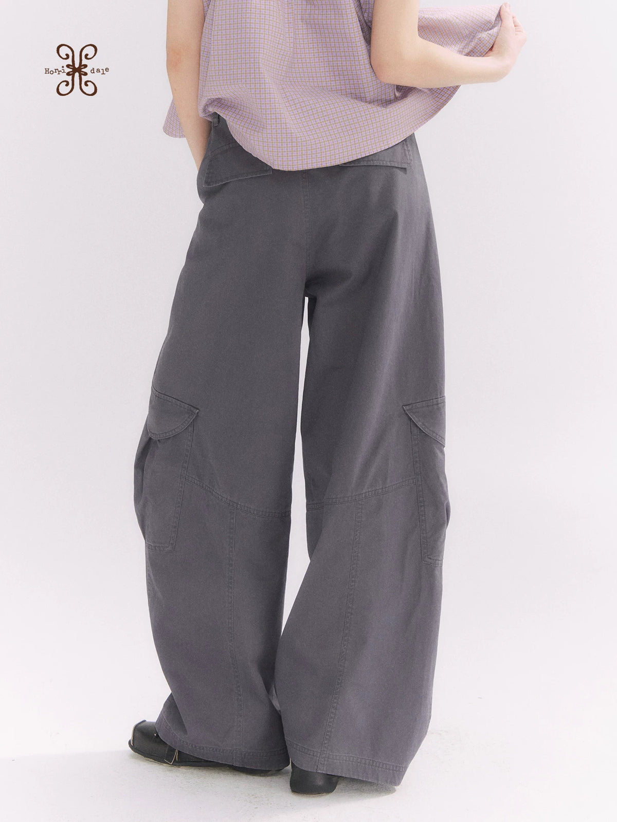 “Pear Shape Genius” Dusty Mauve Washed Cotton Cargo Pants