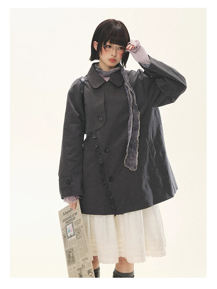 "Ivory Blossoms" Apricot Mist Beige Floral Pinafore Midi Dress