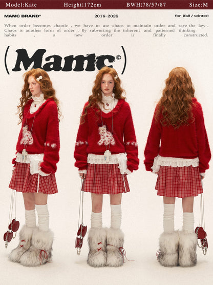 MAMC - Red Heart Pony Doll Collar Sweater WE766
