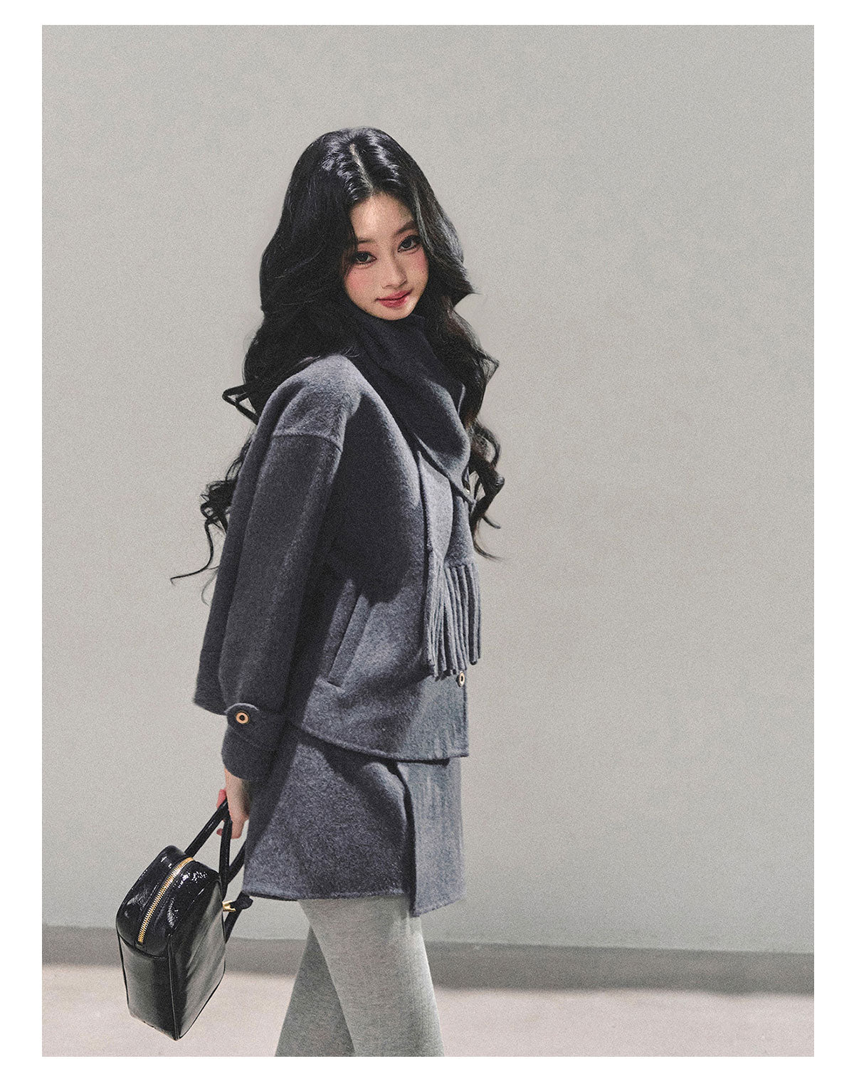 少也眼 “Ashes of Fireworks” Elegant Two-Piece Winter Set 692651