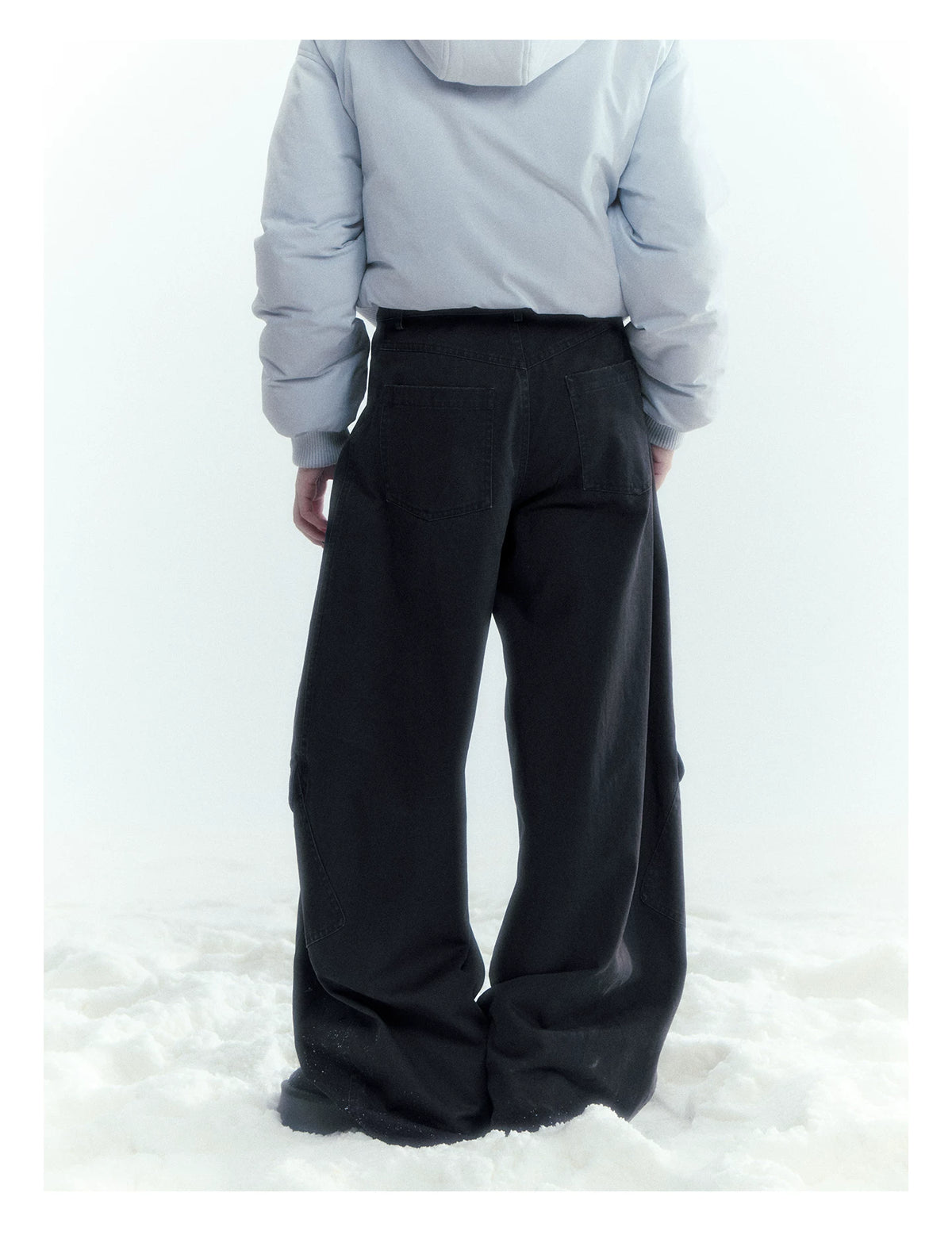 Horridale - Charcoal Gray Washed Cargo Barrel Leg Pants