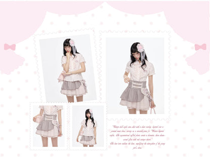 “Melly Melly” Cream & Gray Japanese School Girl Set