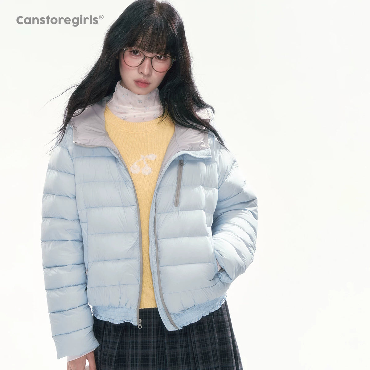 CAN - "Twilight Snow" Hooded 90% White Duck Down Puffer Jacket (Hibiscus Purple / Baby Pink / Water Blue)