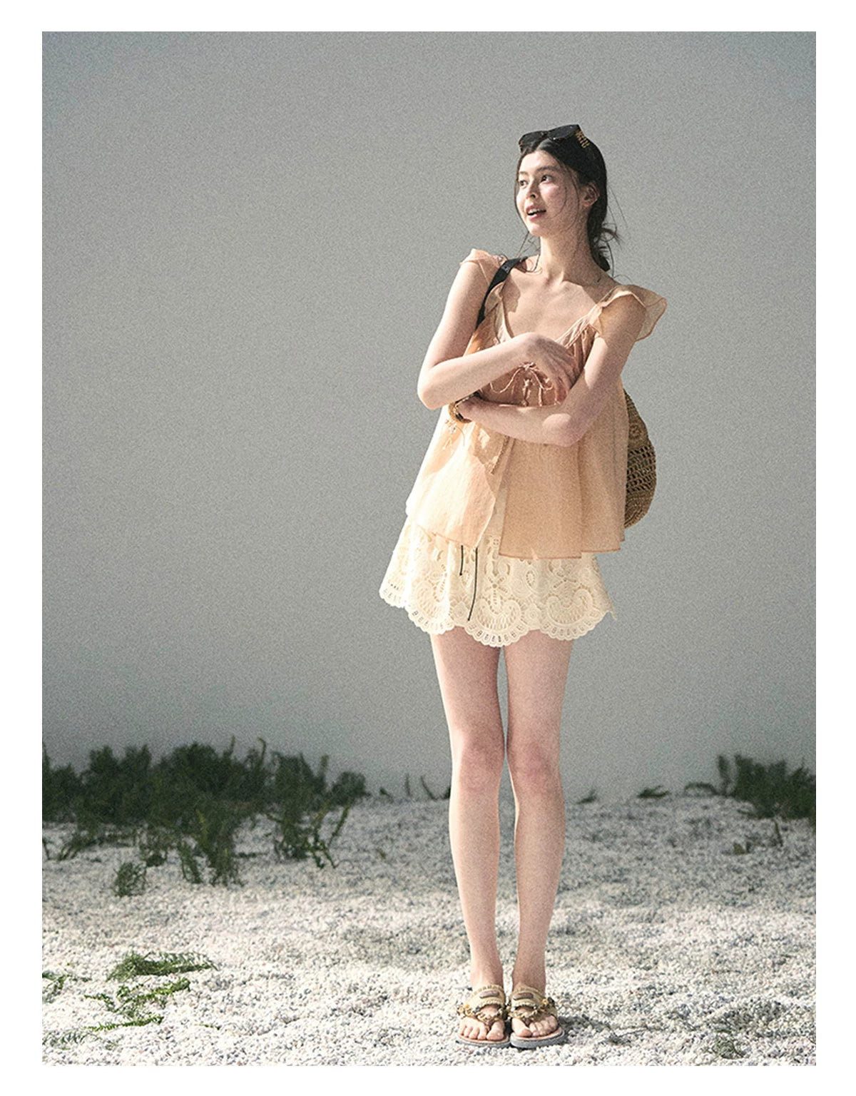 “Your Whisper” Lotus Mauve Babydoll Twinset Top