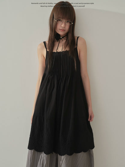 "Lace Whisper" Black Layering Lace Cami Top