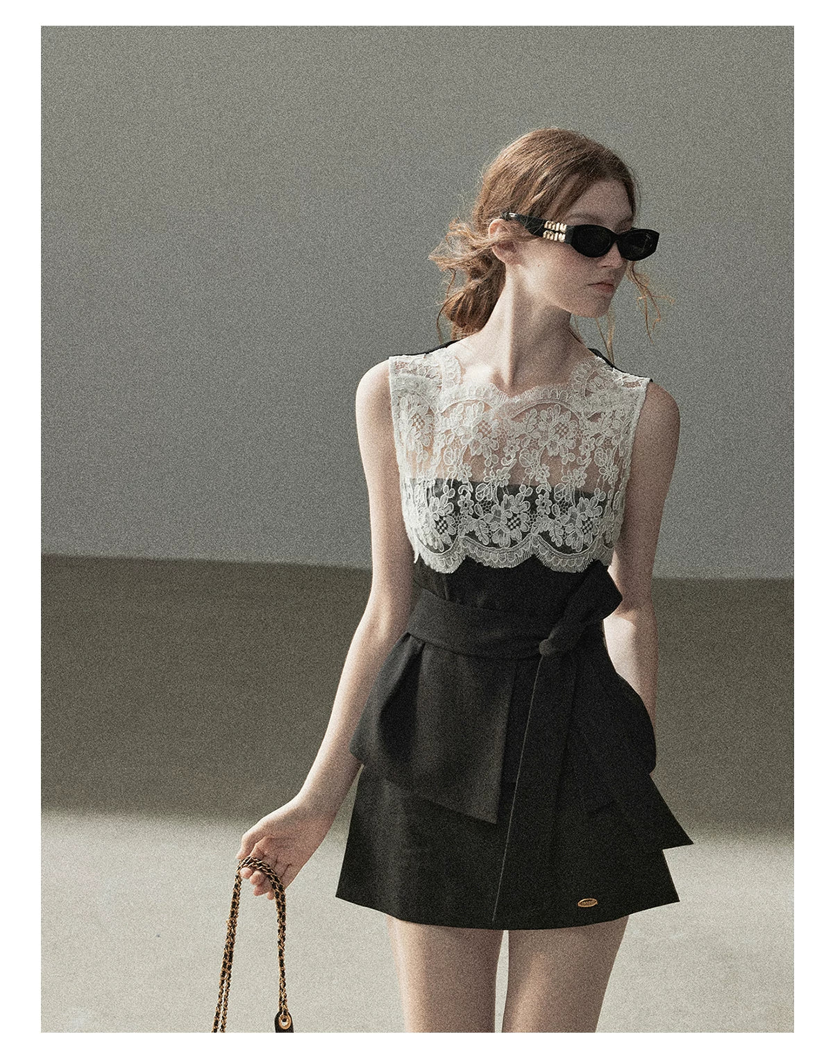 "The Quiet Strength" Black Iris Lace Sleeveless Crop Top