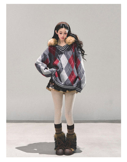 少也眼 “Melard Poem” Plaid Layered Brown Mini Skirt 8455211