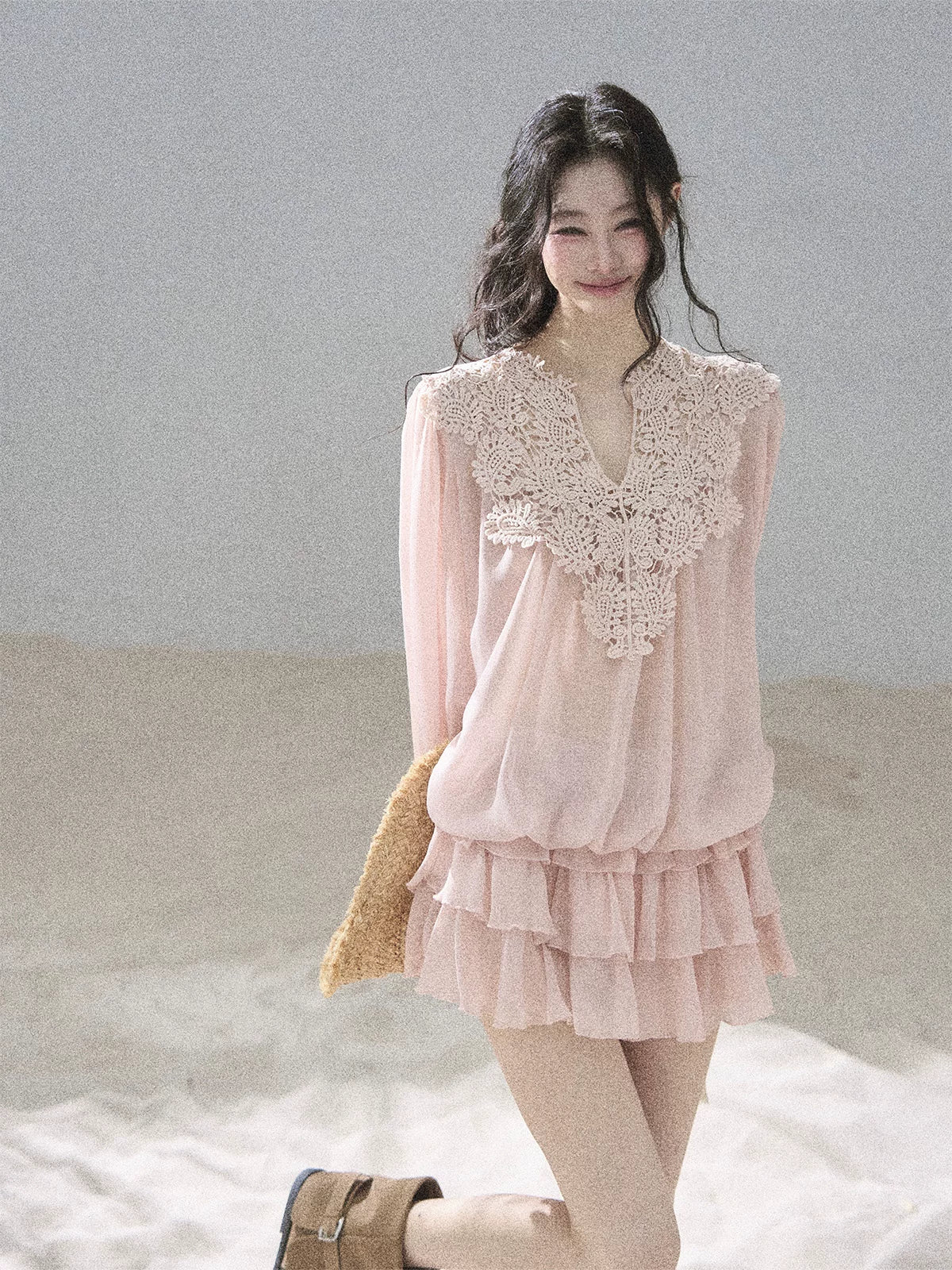 "Flowers on the Breeze" Blush Pink Top & Mini Skirt Two-Piece Set