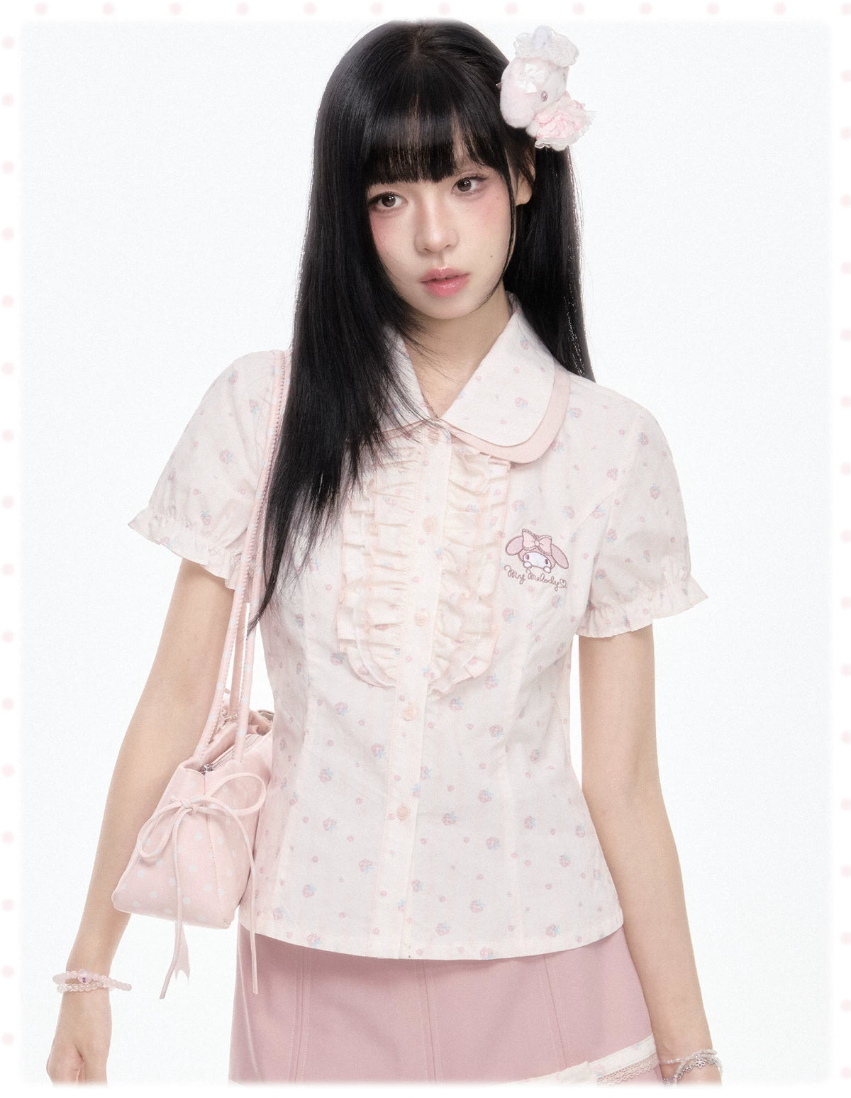 “Melly Melly” Cream & Gray Japanese School Girl Set