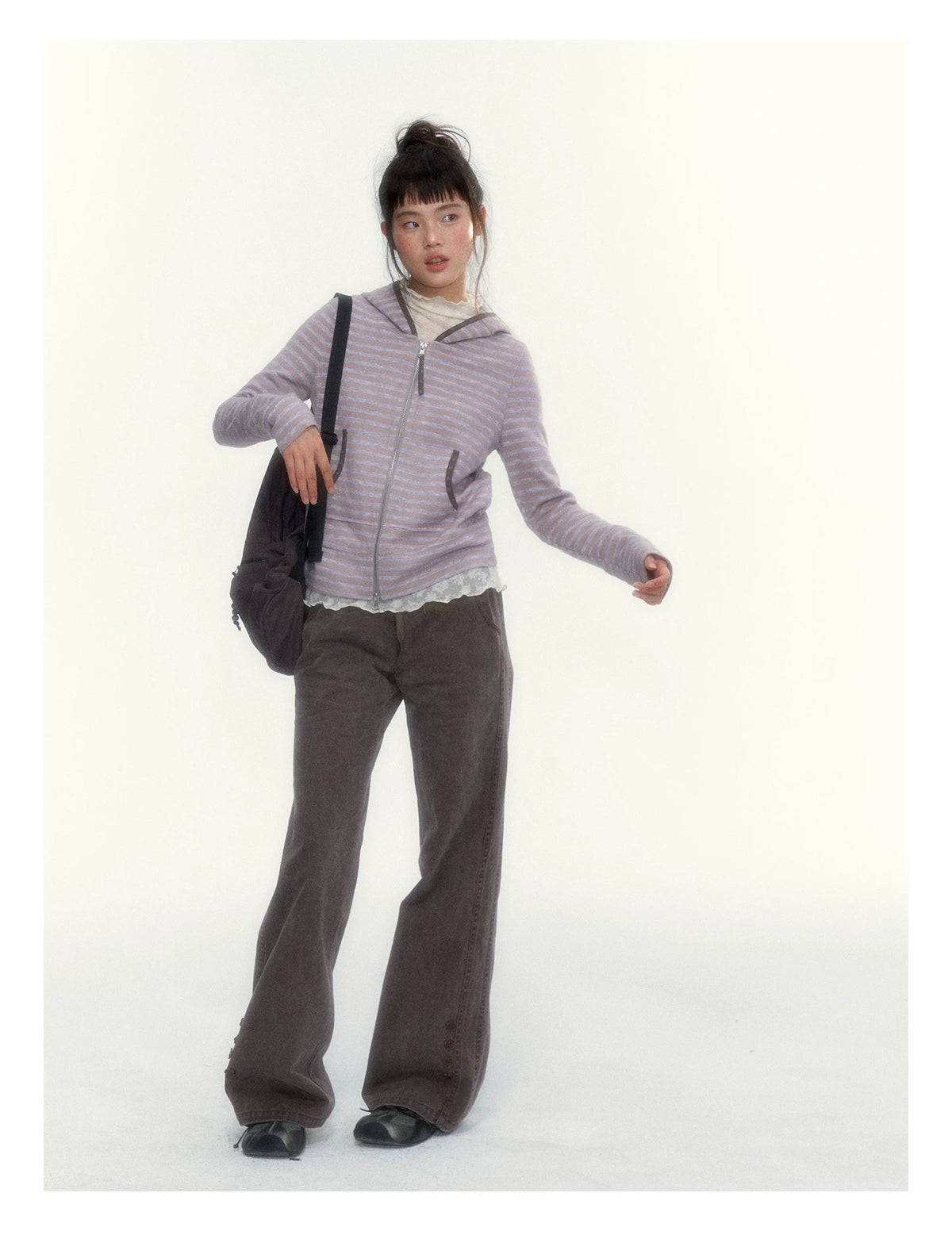 "A Season Called Autumn" Coffee Brown Vintage Washed Wide-Leg Utility Pants