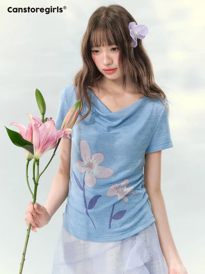 “Blossoms on Mallow” Lavender Patchwork Skirt Set WW2026082