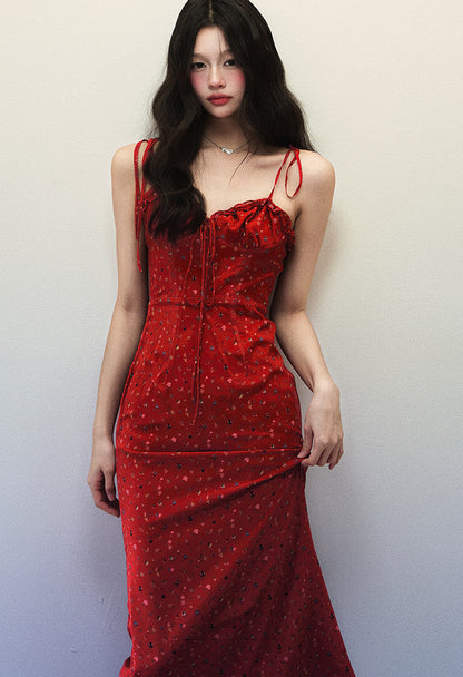 1P - “Flower” Rouge Whisper Chiffon Maxi Dress