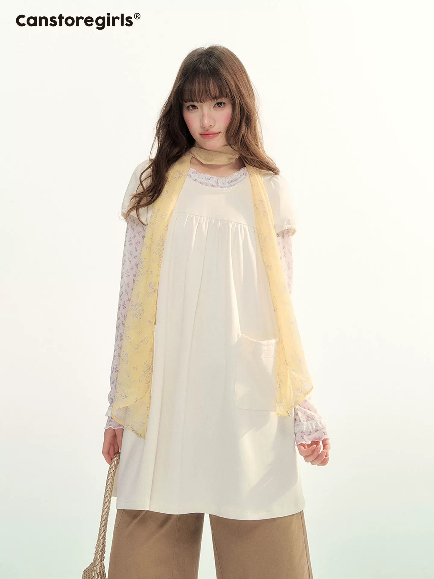 Milk Puff Lace Trim Babydoll Dress LL2026079