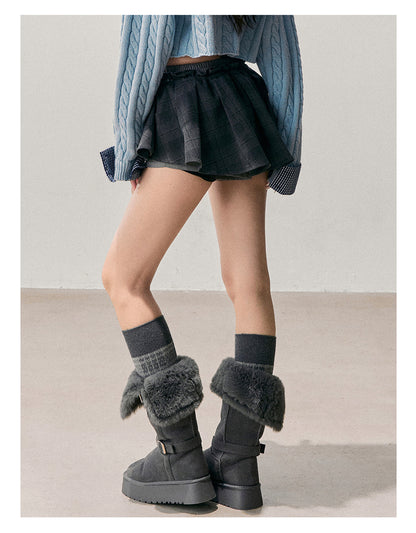 少也眼 “Annie's Waltz” Vintage Preppy A-Line Mini Skirt - Gray 1645635
