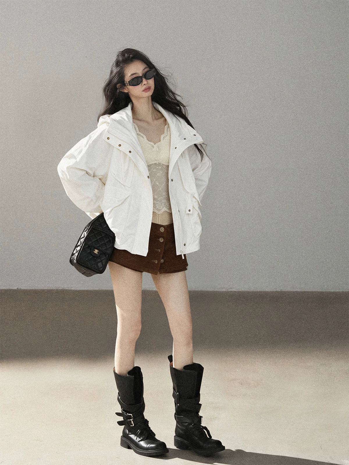 AOMALM - "Where the Wind Rests" Frost White Korean Utility Outdoor Hiking Jacket