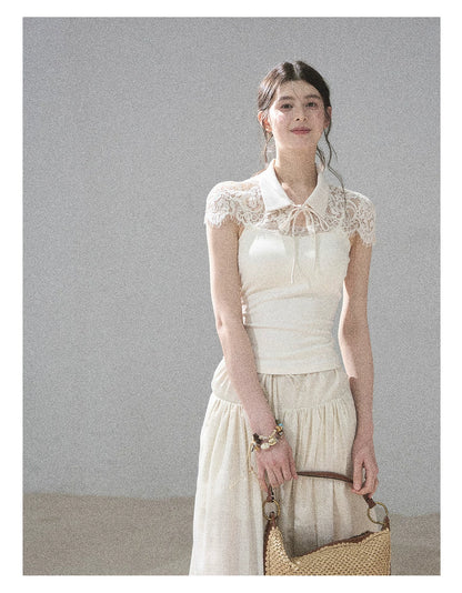 "Moonlit Rose Sonata" Cream Ivory Cami Top & Cape Set