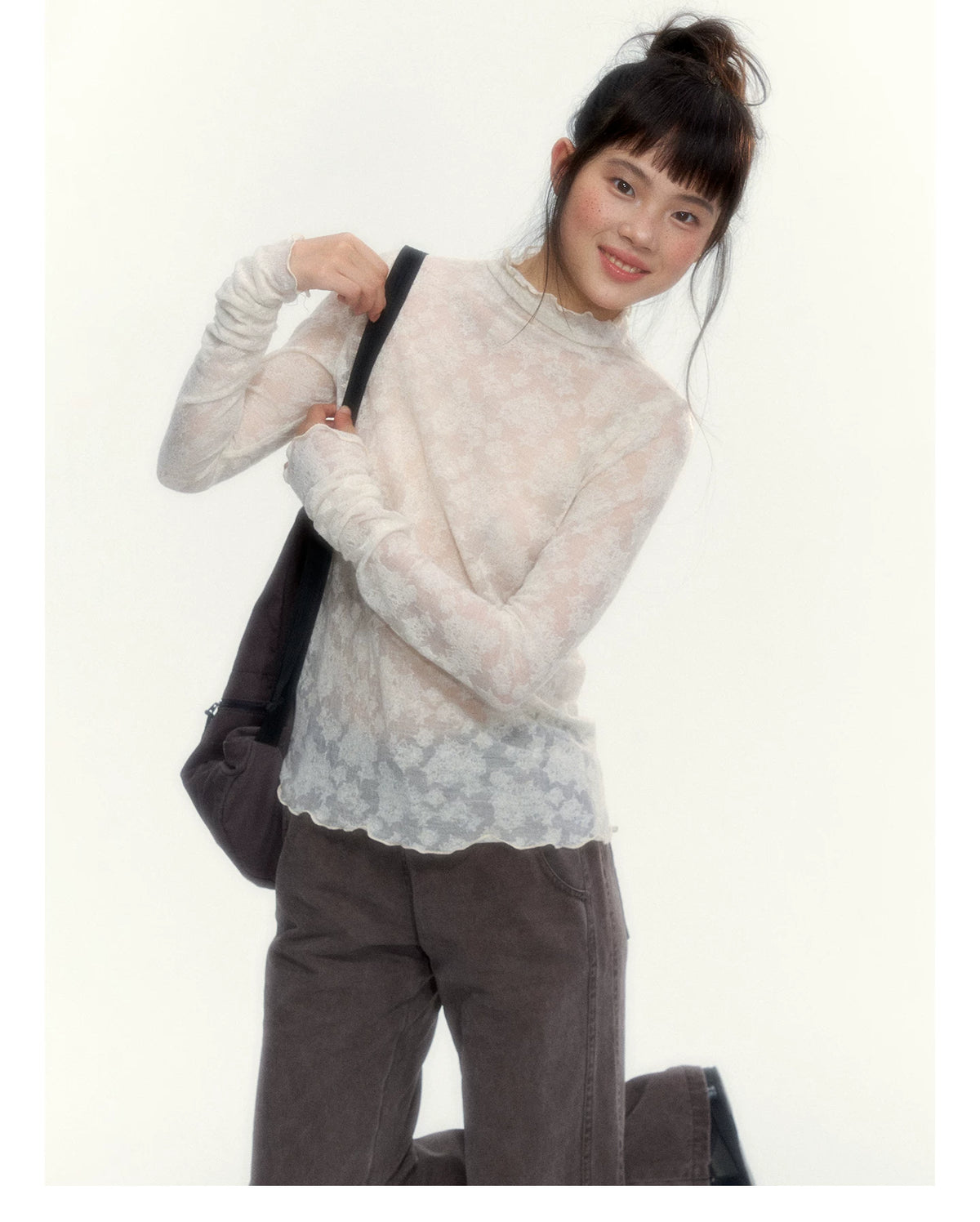 "A Season Called Autumn" Coffee Brown Vintage Washed Wide-Leg Utility Pants