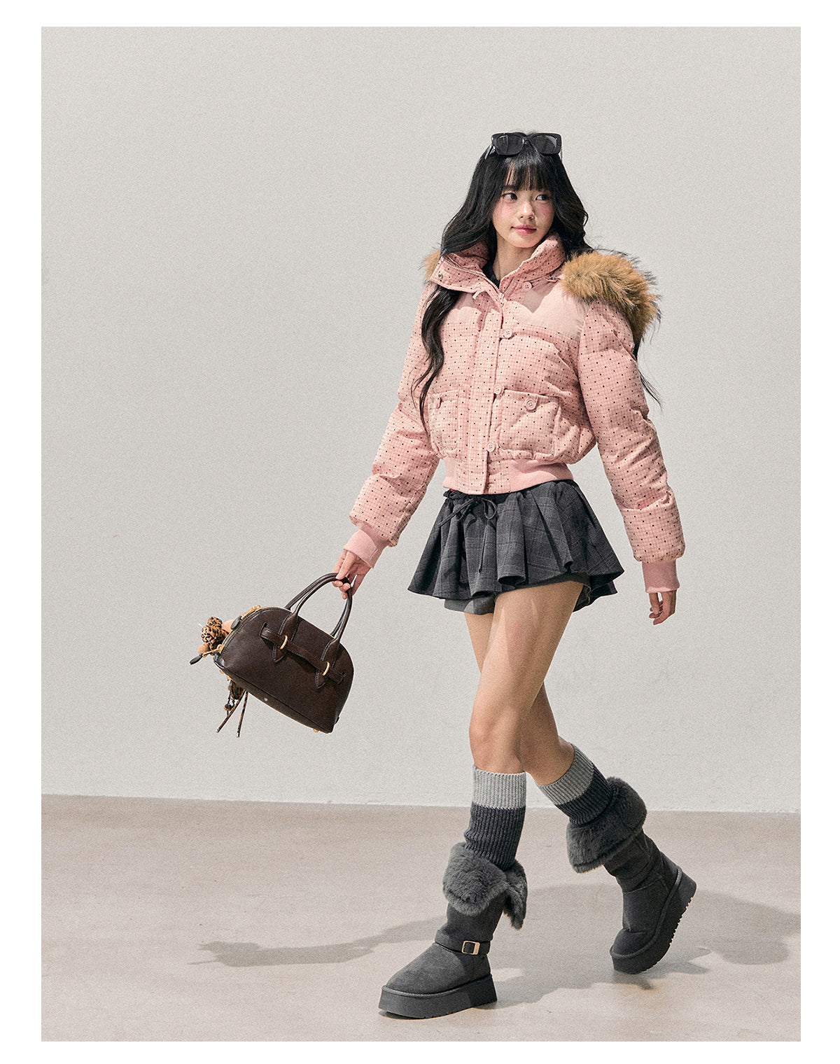 少也眼 “Candy Wrapper Dream” Hooded Quilted Polka-Dot Jacket 645156