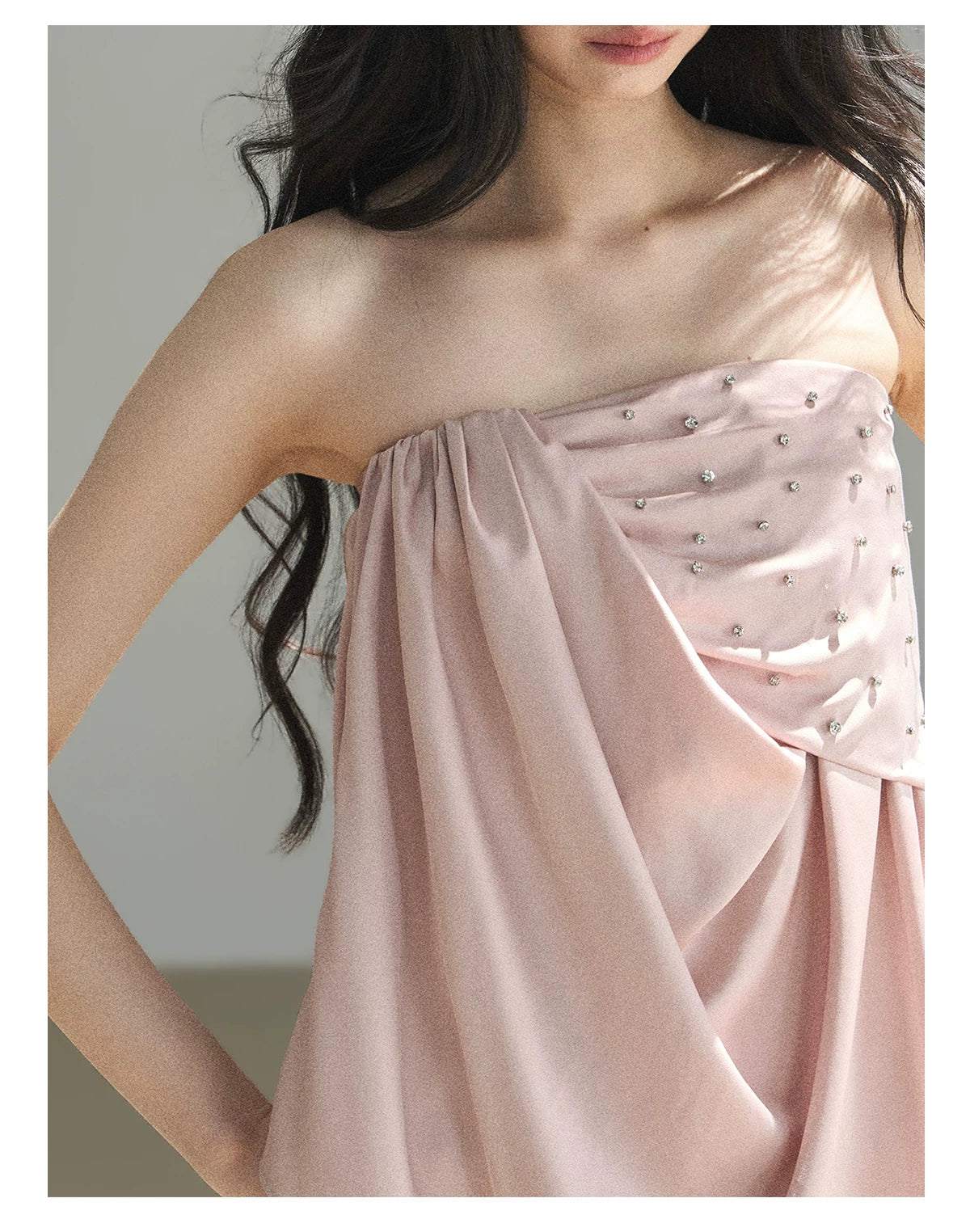 "Summer Rain at Dusk" Dusty Rose Satin Two-Piece Set