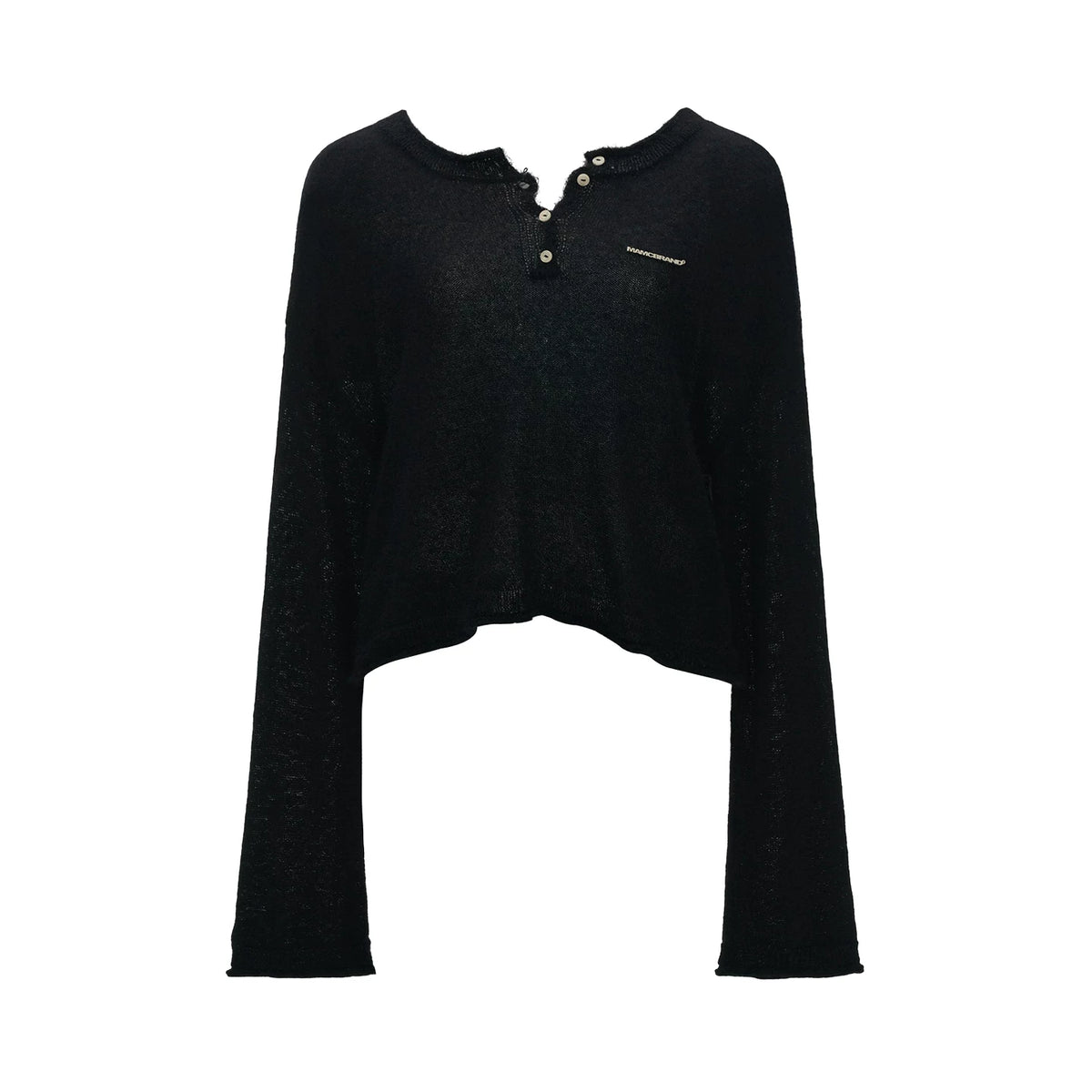 MAMC - Open-Back Mohair Blend Cropped Sweater (Red/ Black/ Blue)