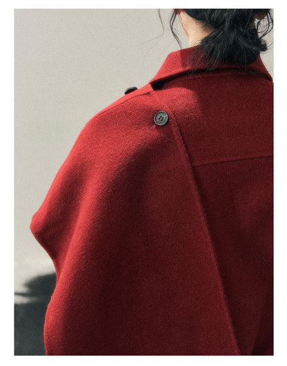 少也眼 “She Hears the Snow Thaw” British-Style Double-Faced Wool Blazer Coat